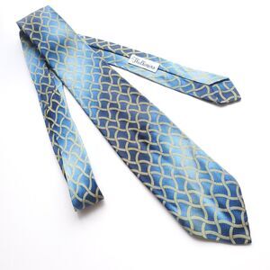Vintage Thalhimers Tie 57 x 3 Blue Gold Geometric Ombre Rhodia Acetate Italy